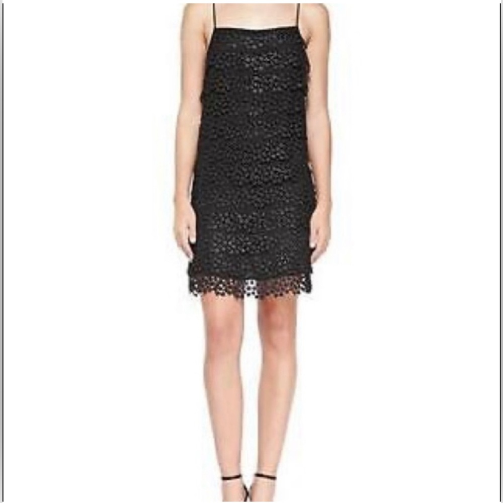 Diane von Furstenberg Black Star Lace Tiered Dress